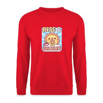Süße Sonne Toast Toast Auf und Leuchten Motivation - Unisex Pullover - Rot - Vorne - Alina (178cm) & Michal (187cm)