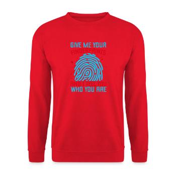 Forensic Science Major Fingerprints & I Tell You - Unisex Sweatshirt - red - Front - Alina (178cm) & Michal (187cm)