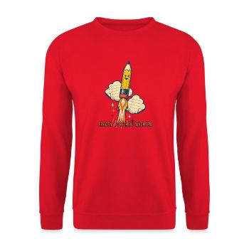 Fragen Forschen Wachsen - Unisex Pullover - Rot - Vorne - Alina (178cm) & Michal (187cm)