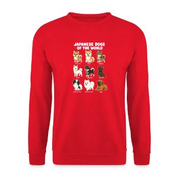 Japanische Hunderassen-diagramm-niedliche - Unisex Pullover - Rot - Vorne - Alina (178cm) & Michal (187cm)
