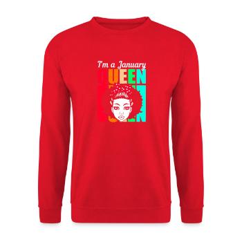 Sternzeichen Wassermann - Unisex Pullover - Rot - Vorne - Alina (178cm) & Michal (187cm)