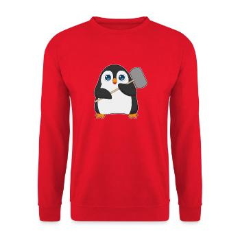 Pinguin Hammer - Unisex Pullover - Rot - Vorne - Alina (178cm) & Michal (187cm)