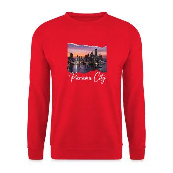 Coucher de soleil de la Skyline de Panama City - Sweat-shirt Unisexe - rouge - Devant - Alina (178cm) & Michal (187cm)