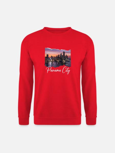 Panama City Skyline Sunset - Unisex Sweatshirt - red