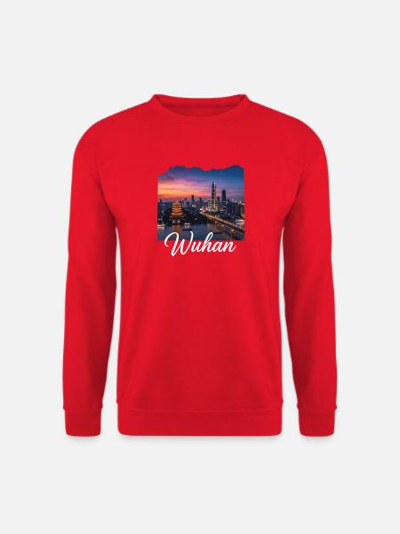 Wuhan Evening Light Skyline - Unisex Sweatshirt - red