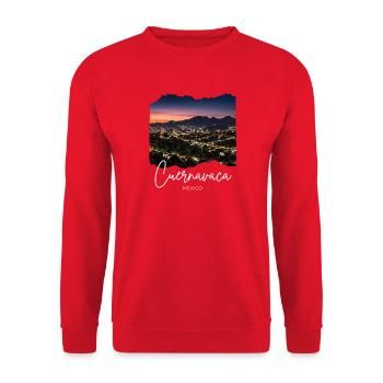 Cuernavaca Nachtpanorama Mexiko - Unisex Pullover - Rot - Vorne - Alina (178cm) & Michal (187cm)