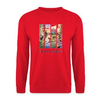 No Coffee Not Amoosed Moose - Unisex Sweatshirt - red - Front - Alina (178cm) & Michal (187cm)