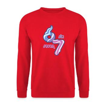 Candy Swirl 67 meme Neon Doodle - Unisex Pullover - Rot - Vorne - Alina (178cm) & Michal (187cm)