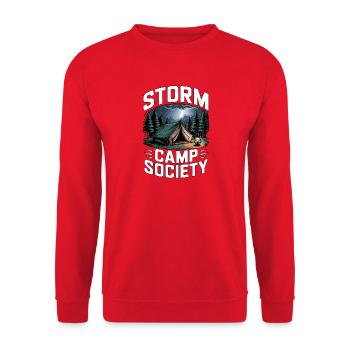 Storm Camp Society Camping - Unisex Sweatshirt - red - Front - Alina (178cm) & Michal (187cm)