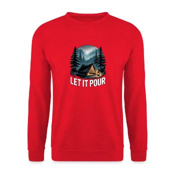 Let It Pour Camping - Unisex Sweatshirt - red - Front - Alina (178cm) & Michal (187cm)