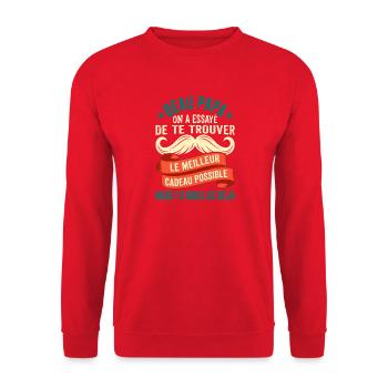Cadeau Humour Beau Papa Rétro - Sweat-shirt Unisexe - rouge - Devant - Alina (178cm) & Michal (187cm)