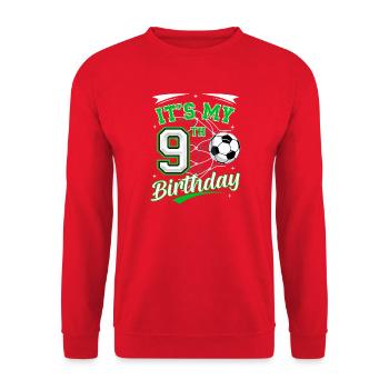 Its My 9th Birthday Soccer Boys 9 Years Birthday 9 - Unisex Sweatshirt - red - Front - Alina (178cm) & Michal (187cm)
