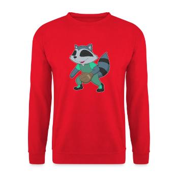 Raccoon Baseball Baseball Glove - Unisex Sweatshirt - red - Front - Alina (178cm) & Michal (187cm)