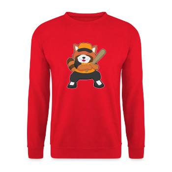 Red Panda Baseball Baseball Bat - Unisex Sweatshirt - red - Front - Alina (178cm) & Michal (187cm)