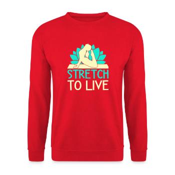 Yoga Stretch To Live Drôle de yoga - Sweat-shirt Unisexe - rouge - Devant - Alina (178cm) & Michal (187cm)