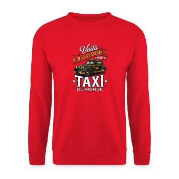 Meilleur Taxi Du Monde Chauffeur Humour - Sweat-shirt Unisexe - rouge - Devant - Alina (178cm) & Michal (187cm)
