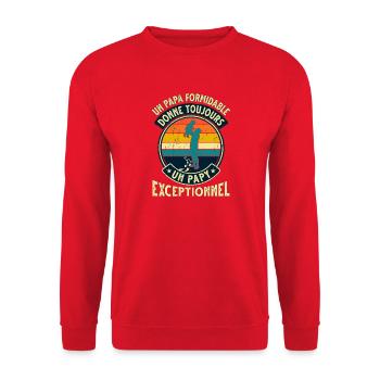 Papa Formidable Papy Exceptionnel Cadeau - Sweat-shirt Unisexe - rouge - Devant - Alina (178cm) & Michal (187cm)