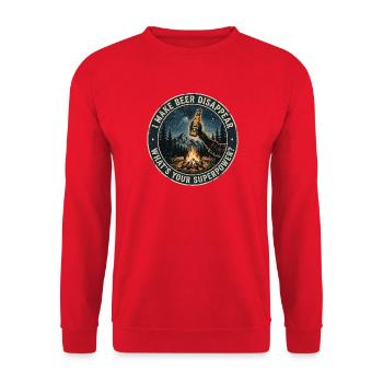I Make Beer Disappear Craft Beer - Unisex Sweatshirt - red - Front - Alina (178cm) & Michal (187cm)