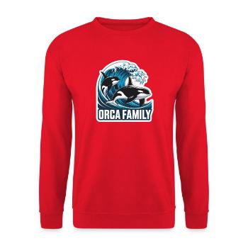 Orca Family Family Killer Whale Ocean Sea Whales - Unisex Sweatshirt - red - Front - Alina (178cm) & Michal (187cm)