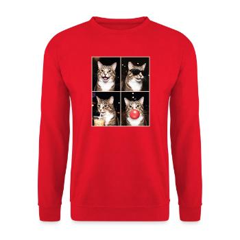 Cats American Bobtail Cat - Unisex Sweatshirt - red - Front - Alina (178cm) & Michal (187cm)