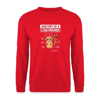 Anatomy of a coati - Unisex Sweatshirt - red - Front - Alina (178cm) & Michal (187cm)