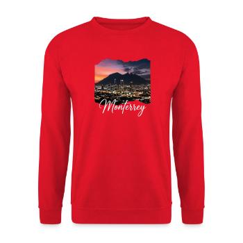 Monterrey Evening City Panorama - Unisex Sweatshirt - red - Front - Alina (178cm) & Michal (187cm)