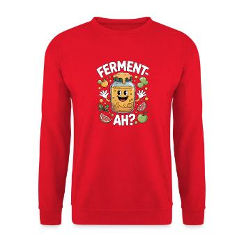 Ferment Ah Kombucha Brewing - Unisex Sweatshirt - red - Front - Alina (178cm) & Michal (187cm)