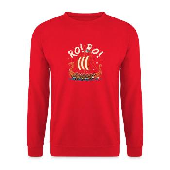 Viking Wikingerschiff Nordische Seefahrt Wikinger - Unisex Pullover - Rot - Vorne - Alina (178cm) & Michal (187cm)