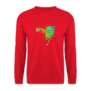 Frog Splash Art - Unisex Sweatshirt - red - Front - Alina (178cm) & Michal (187cm)