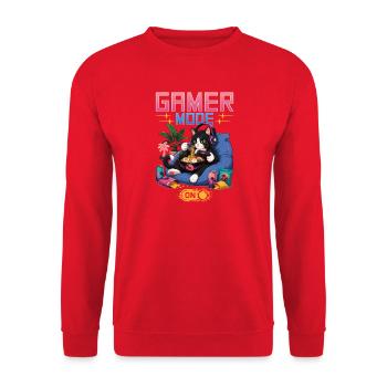 Skeleton Gamer Gaming Halloween - Unisex Pullover - Rot - Vorne - Alina (178cm) & Michal (187cm)