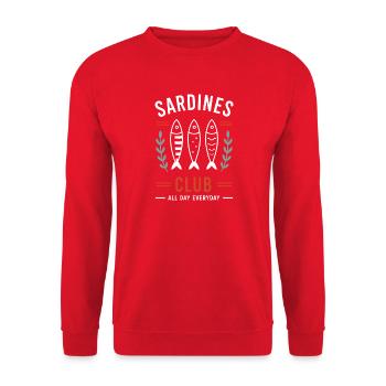Sardines Club All Day Everyday - Sweat-shirt Unisexe - rouge - Devant - Alina (178cm) & Michal (187cm)