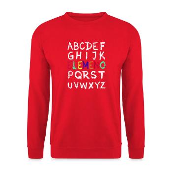 Elemento Rainbow Alphabet Print - Unisex Sweatshirt - red - Front - Alina (178cm) & Michal (187cm)