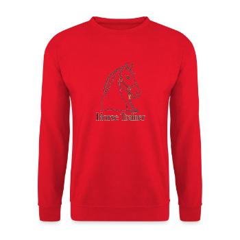 Horse Trainer Equestrian Minimal Identity Barn Lif - Unisex Sweatshirt - red - Front - Alina (178cm) & Michal (187cm)