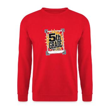 Rising 5th Grader, First Day Photo 5th Grade Kids - Unisex Sweatshirt - red - Front - Alina (178cm) & Michal (187cm)