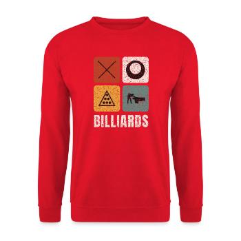 Panneaux vintage de billard - Sweat-shirt Unisexe - rouge - Devant - Alina (178cm) & Michal (187cm)