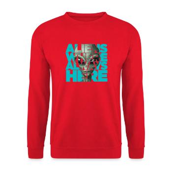 Les extraterrestres étaient toujours présents : des visiteurs extraterrestres - Sweat-shirt Unisexe - rouge - Devant - Alina (178cm) & Michal (187cm)