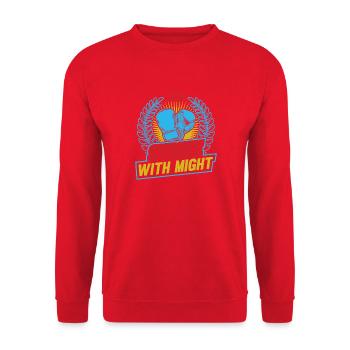 Strike With Might Gloves Boxing Gloves - Unisex Sweatshirt - red - Front - Alina (178cm) & Michal (187cm)