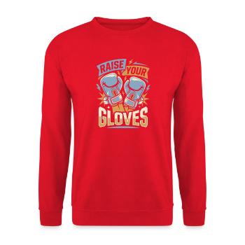 Raise Your Gloves Boxing Gloves - Unisex Sweatshirt - red - Front - Alina (178cm) & Michal (187cm)