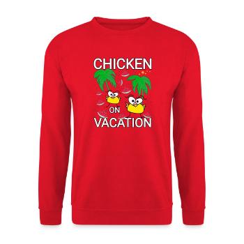 Chickens Holiday - Unisex Sweatshirt - red - Front - Alina (178cm) & Michal (187cm)