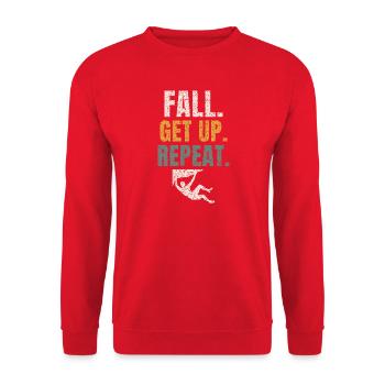 Fall Get Up Repeat - Unisex Sweatshirt - red - Front - Alina (178cm) & Michal (187cm)