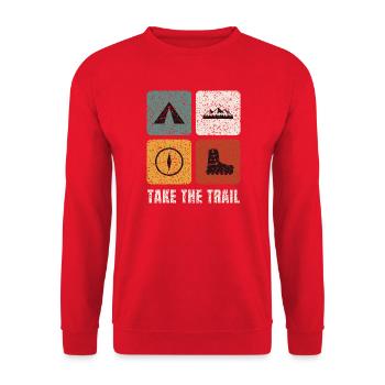 Panneaux vintage de randonnée - Sweat-shirt Unisexe - rouge - Devant - Alina (178cm) & Michal (187cm)