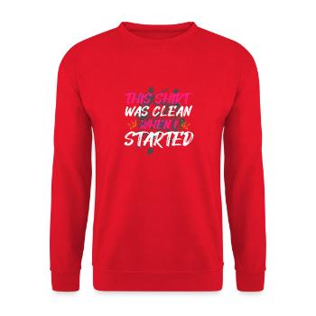 Clean when i Schlammlauf Mud Run Muddy Race - Unisex Sweatshirt - red - Front - Alina (178cm) & Michal (187cm)