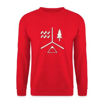 Nature is calling - Outdoor Lovers - Unisex Sweatshirt - red - Front - Alina (178cm) & Michal (187cm)