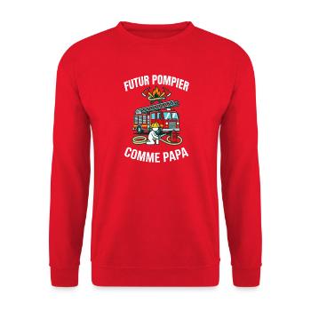 Futur Pompier Comme Papa Cadeau Enfant - Sweat-shirt Unisexe - rouge - Devant - Alina (178cm) & Michal (187cm)