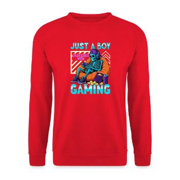 Jeu de Skeleton Gaming Halloween - Sweat-shirt Unisexe - rouge - Devant - Alina (178cm) & Michal (187cm)