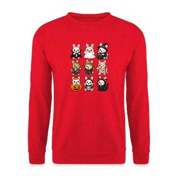 Halloween Bunnies, Cute - Unisex Sweatshirt - red - Front - Alina (178cm) & Michal (187cm)