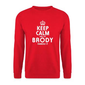 BRODY: Regel das. - Unisex Pullover - Rot - Vorne - Alina (178cm) & Michal (187cm)