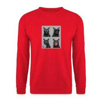 Chats Havana Cat - Sweat-shirt Unisexe - rouge - Devant - Alina (178cm) & Michal (187cm)