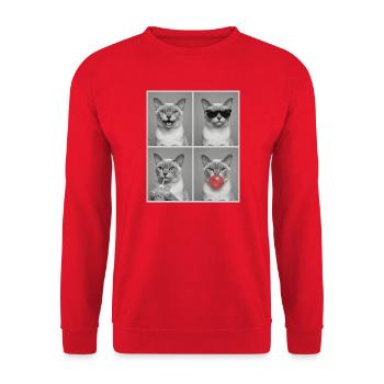 Cats European Burmese Cat - Unisex Sweatshirt - red - Front - Alina (178cm) & Michal (187cm)