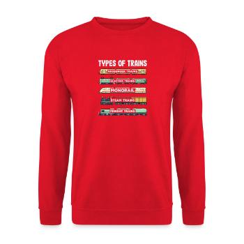 Zugarten Dampflok Güterzug Monorail Eisenbahn - Unisex Pullover - Rot - Vorne - Alina (178cm) & Michal (187cm)